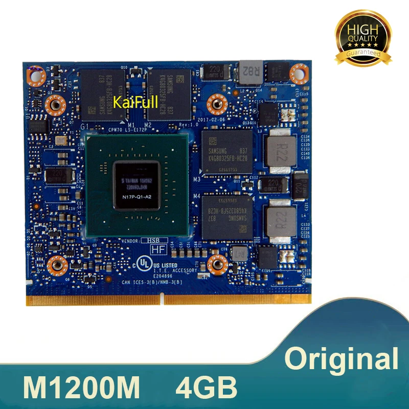Оригинальная видеокарта M1200M M1200 LS-E172P 4G VGA для HP ZBook 15 G3 17 полностью протестирована |