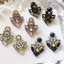 Модные серьги-гвоздики Ztech розового/голубого/белого цвета, стразы для женщин, трендовые ювелирные изделия хорошего качества, металлические серьги-гвоздики с драгоценными камнями для женщин и девочек