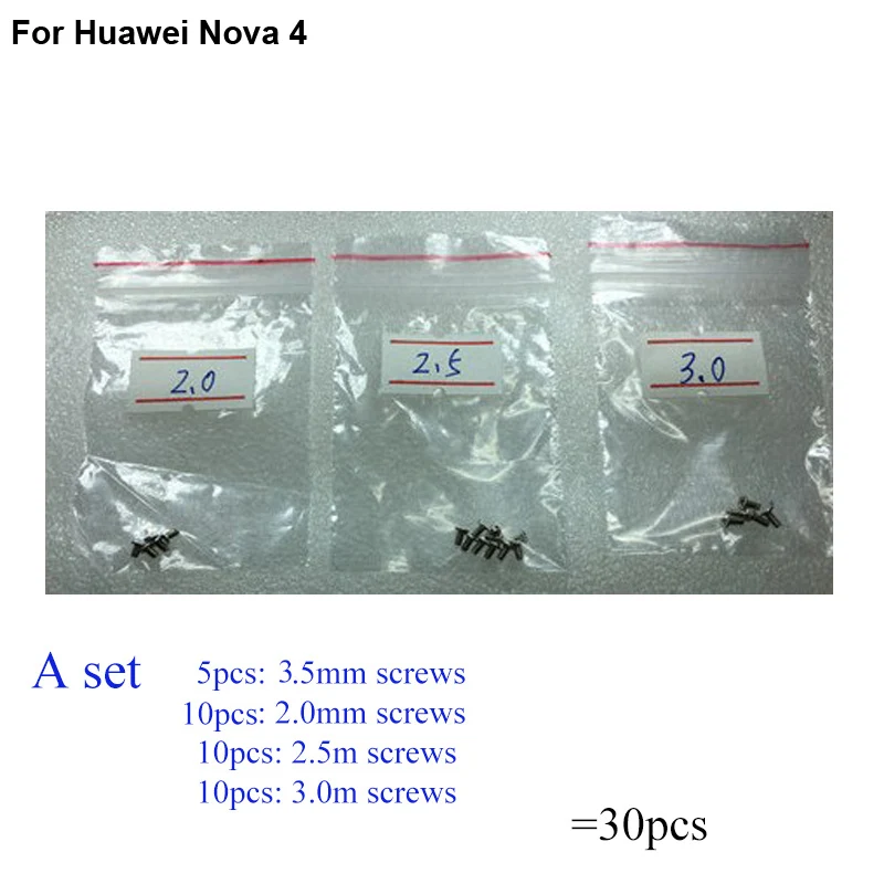 

30PCS a set Silver Screw For Huawei Nova 4 mainboard motherboard Cover Screws Repair Parts For Huawei Nova4
