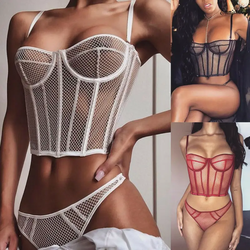 

Women 2Pcs Lace Sleepwear Sexy Babydoll Nightdress Lingerie Pajamas Nightwear