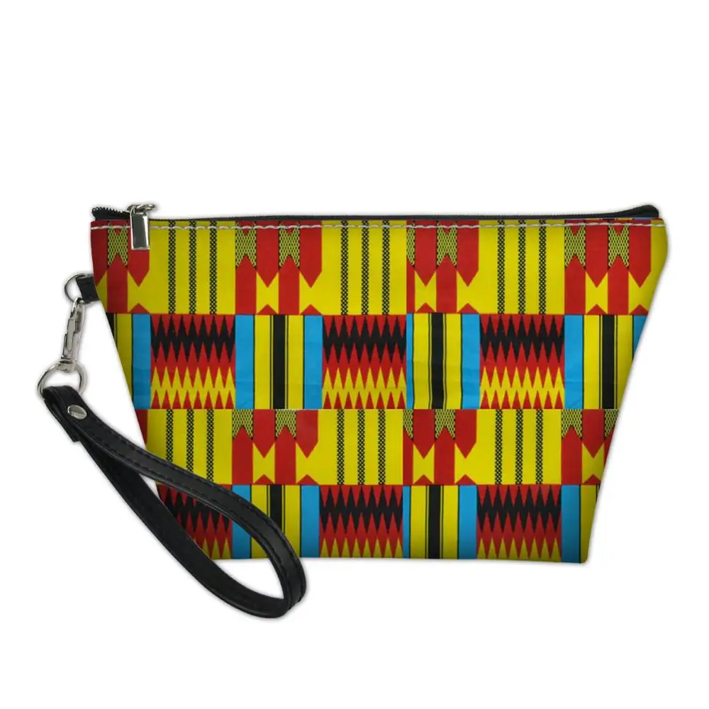 

Designer Ethnic Customs PU Makeup Bag Girls Striped Toiletry Cosmetics Pouchs For Travel Ladies Pouch Women Beautician Bag 2019