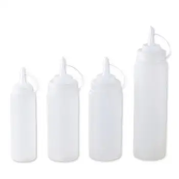 

8/12/16/24oz Sauce Vinegar Oil Ketchup Gravy Cruet Squeeze Plastic Gravy Boat Dispenser Kitchen Condiment Accessories Bottl M7L0