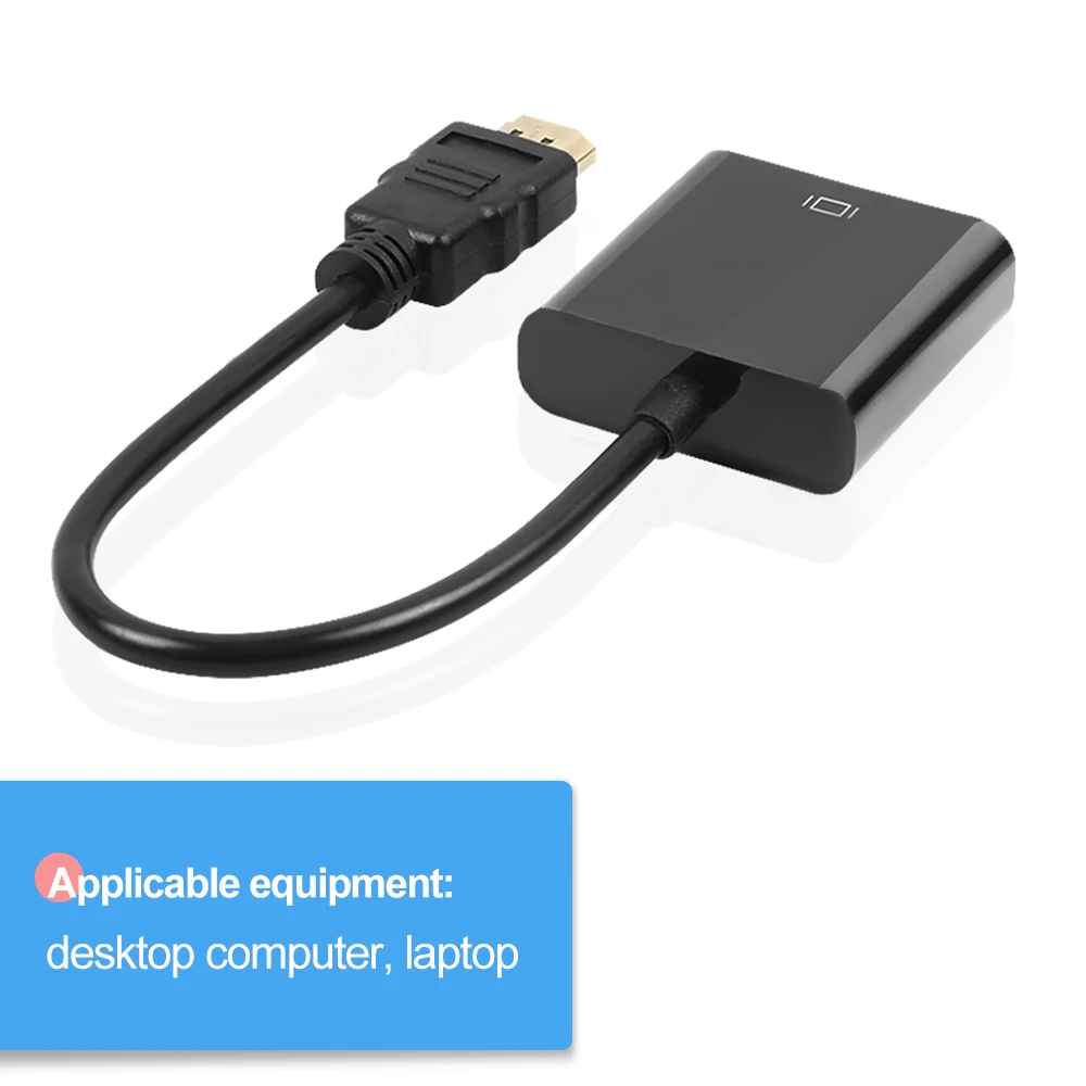 1080P HDMI в VGA адаптер HD мужской в Famale конвертер цифро-аналоговый HDMI-VGA адаптер 3,5 мм разъем аудио для PS4 PC tv Box - Цвет: No Audio No Power