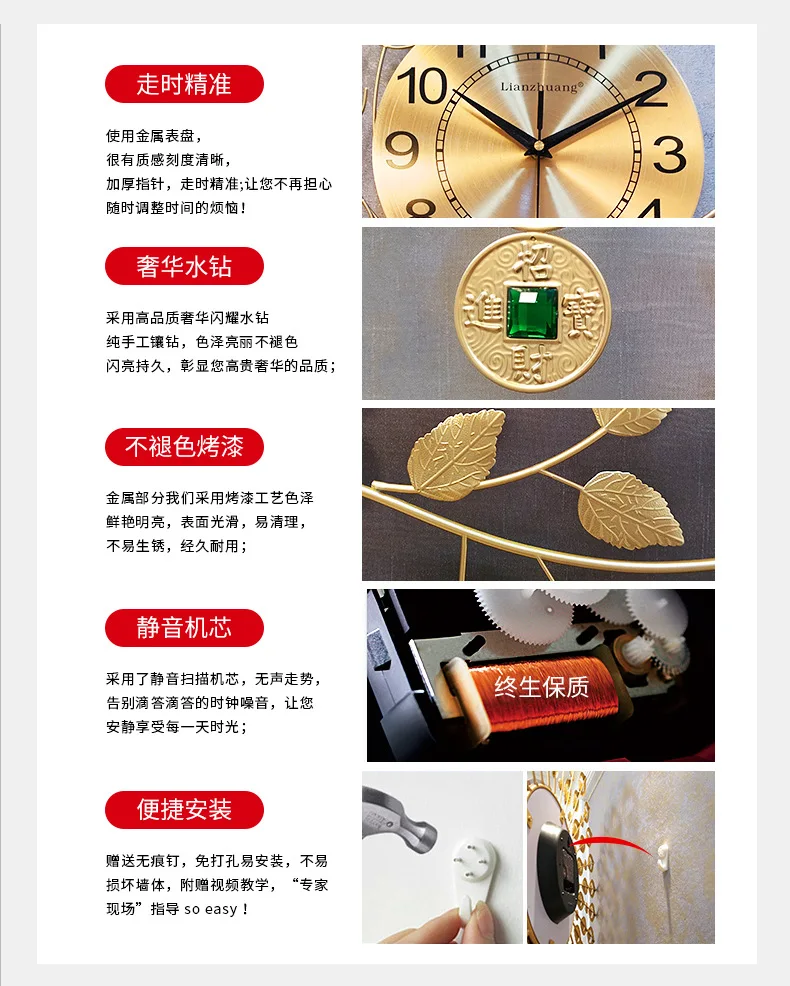 Money Tree настенные часы для гостиной китайские часы креативные настенные часы для дома немой часы декоративные карманные часы Fortune G