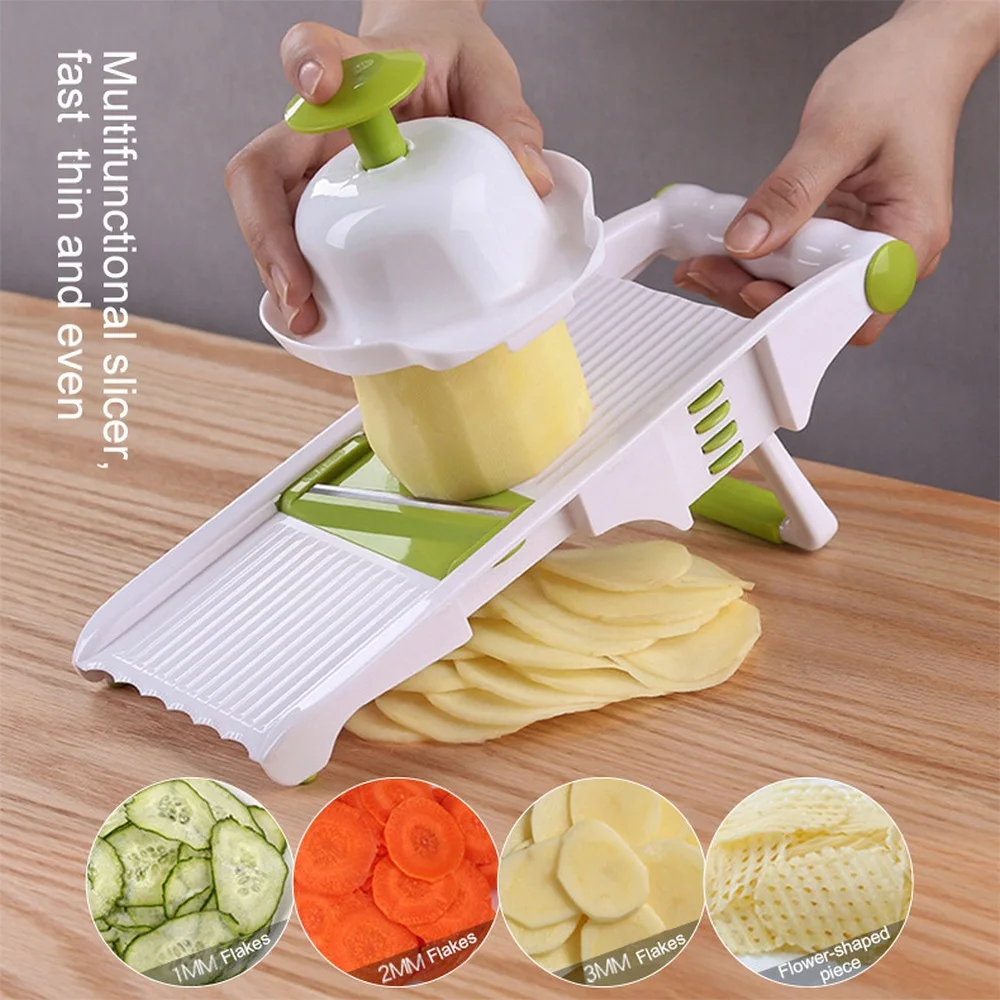 

Vegetable Cutter, Multi-function Shredded Potato Grid Slicer, Potato Chips, Mesh Flower Thin Slice, Grater, Household Grater