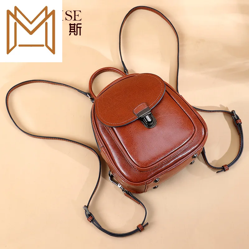 

Genuine Leather Both Shoulders Package 2019 Leisure Time Small Bag Woman