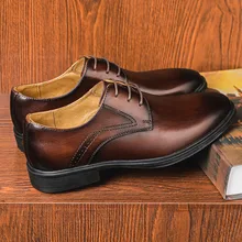 

New Fashion Formal Men's Leather Shoes Authentic Leather Comfortable Wear-Resistant Men's Shoes Wedding Shoes