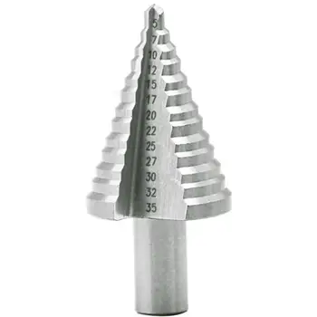

5-35mm Titanium Step Drill Bit High Speed Steel Spiral Drill Accessories Grooved X9J7