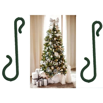 

10Pcs Hook Christmas Decorations Green S Type Hanging Doll Snowflakes Table Ornaments