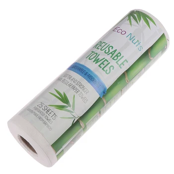 

25PCS Reusable Bamboo Towels Bamboo Kitchen Dish Cloth Paper Towel Roll Organic Washable Dish Cloths Clean Washing Towel 28*30CM