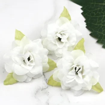 

Lulang 30Pcs White Rose Silk Hand Made Artificial Rose Flower Heads for Wedding Backdrop Decoration Fake Flowers DIY Wreaths