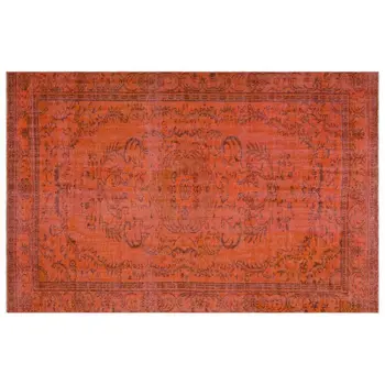 

Handmade Orange Vintage Overdyed Turkish Area Rug 173x268 Cm-5'8''X8'10''