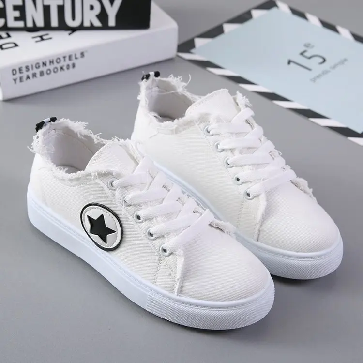 

Chalaza Small White Shoes Woman Flat Bottom Canvas Shoe Woman White Skate Shoes Casual Shoes Woman Sneakers Tenis Feminino