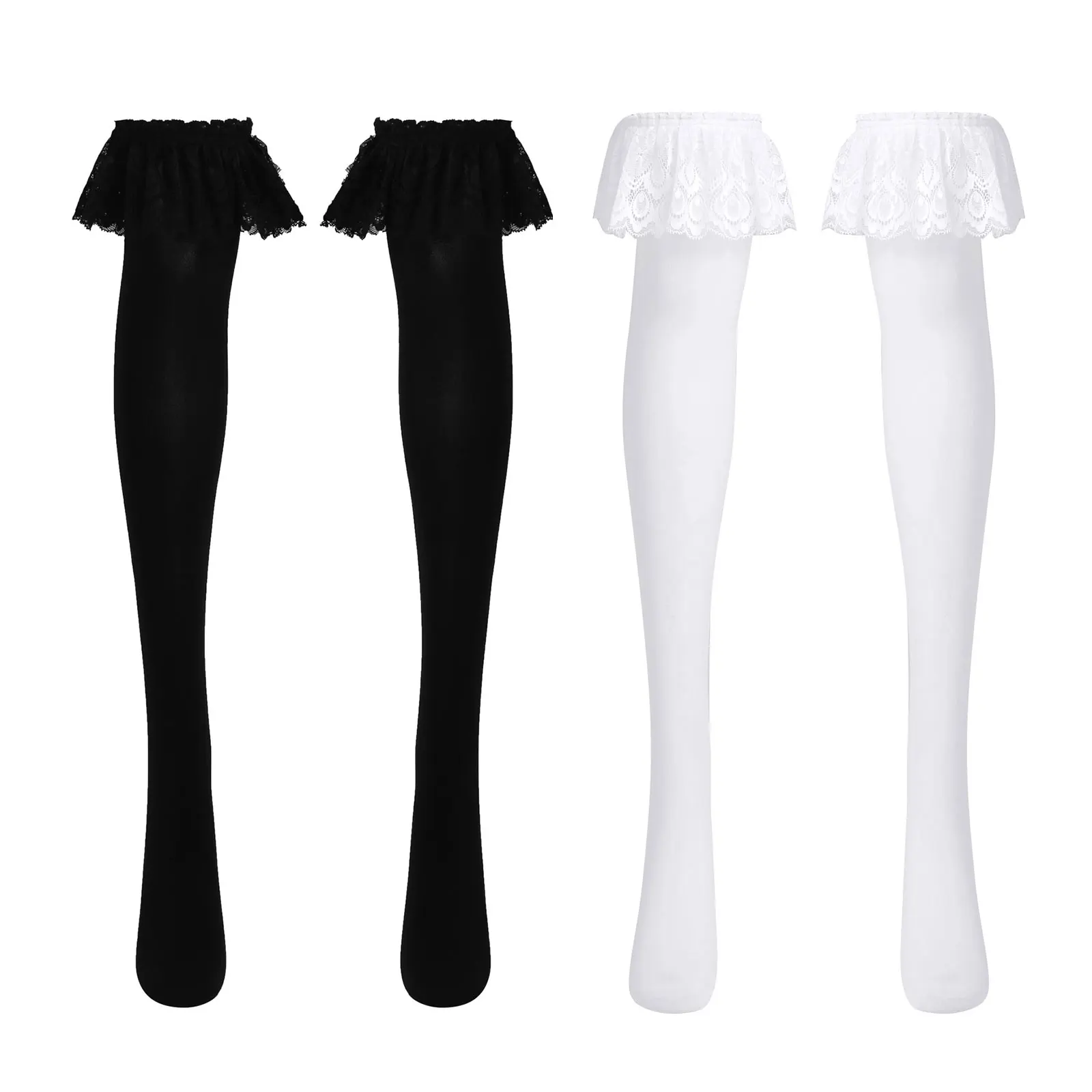 Cosplay&ware Women Sheer Soft Thigh High Long Stockings With Lace Trimming Ladies Tube Over Knee Socks Japanese Harajuku -Zentai shop online H9035eba5a9c845ffbc098334f78cd242l.jpg