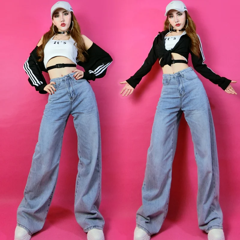  Jazz Costumes Adults Fashion Jeans Hip Hop Clothing Singer Dj Ds Dancer Rave Outfit Street Dancing 