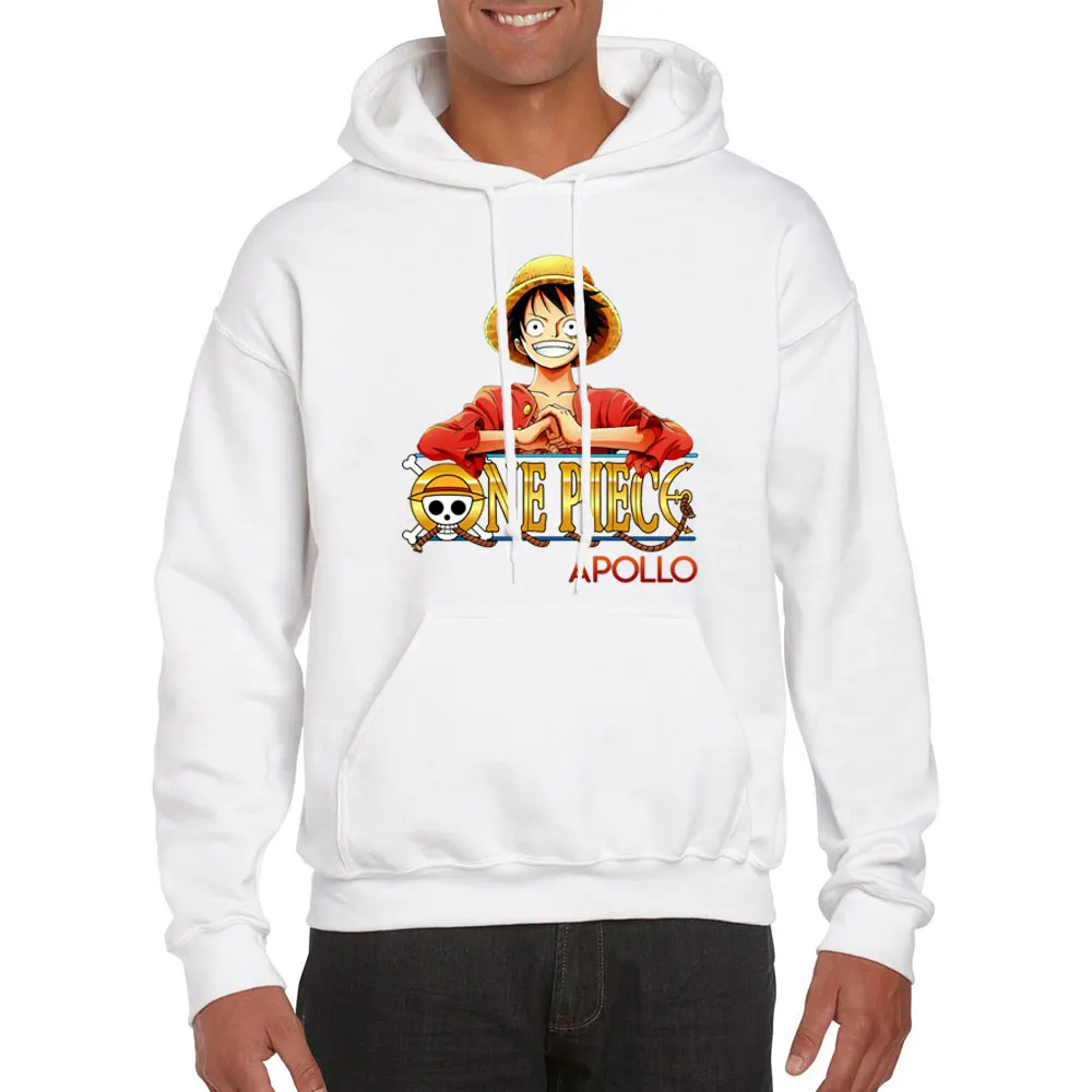 

Winter Hoodies for Men 2019 Japanese Hoodie One Piece Print White Sweatshirt Wolf Hoodie Funny Men's Clothing Fleece Hoody Psg