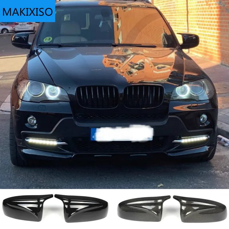 Углеродное волокно/ABS 2x крышка зеркала X5 X6 бокового заднего вида автомобиля