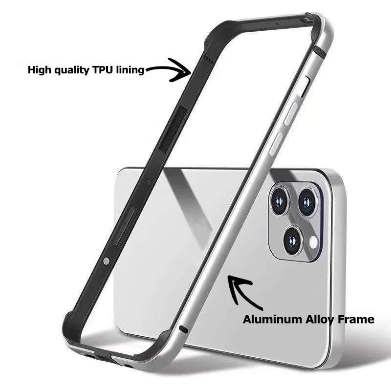 Luxury Aluminum Metal Silicone Bumper Protective Shell for IPhone 12 Mini 11 Pro Max 12 Pro 11Pro XR X Mobile Phone Accessories 1