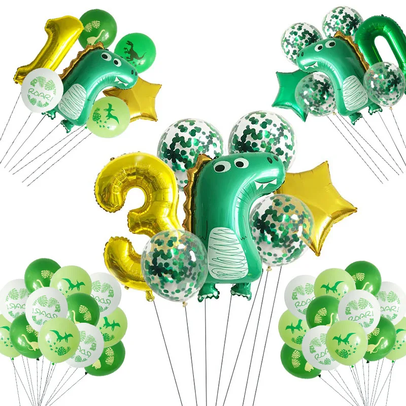 Creative Dinosaur Theme Package Pterosaur Printing Latex Balloon Digital Aluminum Film Birthday Party Decoration | Дом и сад