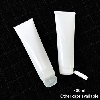 

Empty 300g Squeeze Bottle 300ml White Cosmetic Container Makeup Lotion Cream Packaging Big Plastic Refillable Tube Free Shipping