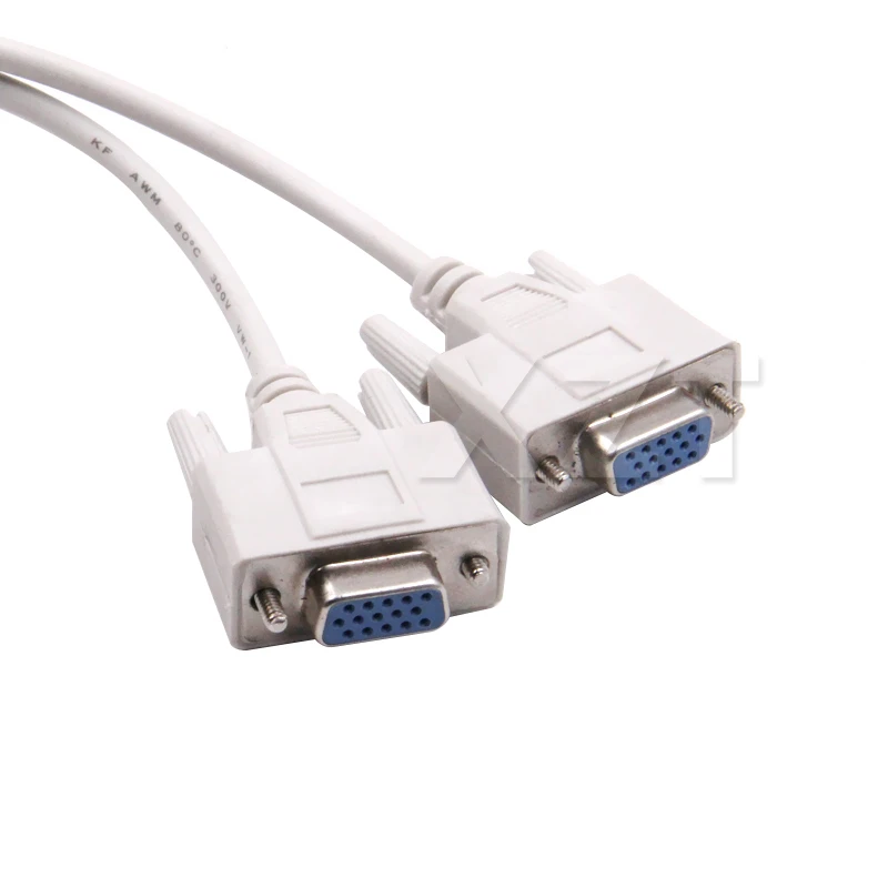 15 Pin VGA Male to 2 Female Y Splitter Video Cable Adapter Extension Converter for PC TV Projectors