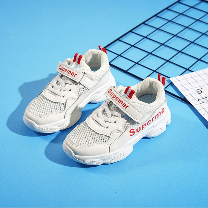 

2019 Autumn New Style Children Single Net Athletic Shoes Breathable Anti-slip Wear-Resistant Solid Bottom Light Kids' Casual Sho