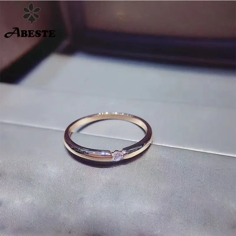 ANI 18K розовое золото (AU750) обручальные женские кольца сертифицированные I J/SI 0 031 CT круглая огранка алмаз
