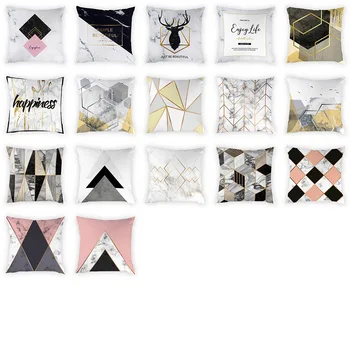 

Northern Europe Style Simple Geometric Pattern Peach Skin Pillow Cover 45*45cm Decorative Pillowcase