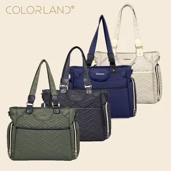 

COLORLAND Fashion Baby Massenge Diaper Bag Oranzier Large Mom Nappy Bag Maternity Handbag Travel Bag For Baby Care Women's