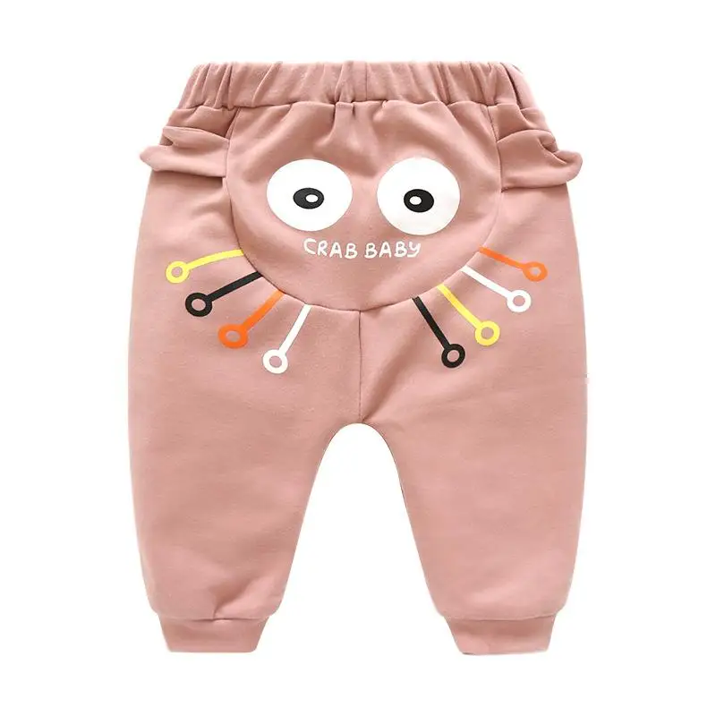 Baby Boys Girls Pp Belly Print Baby Bottoms Cartoon Trousers Autumn Infant Waist High Guard Spring Animal Pants Pants - Цвет: fenxie