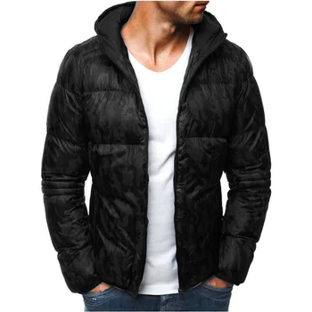

ZOGAA 2019 Winter Men Warm Parkas Coats Cotton Thick Printed Hooded Jackets Parka Male Zipper Padded Slim Fit Outerwear