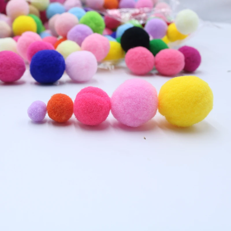 

Mixed Color Pompoms 10/15/20/25/30mm Fur Plush Ball Craft DIY Soft Pompon Wedding Home Garment Sewing Cloth Accessories