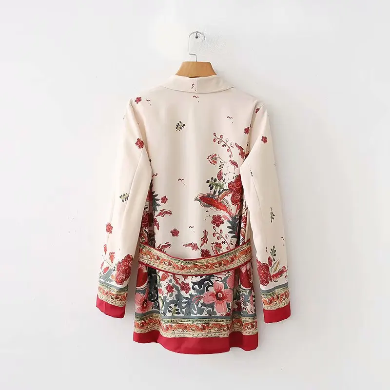 

Cxd-1290 Europe And America Fashion Trend of the Wind Belt Printed Suit Jacket