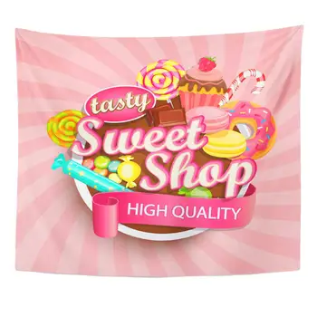 

Graphic Candy Sweet Label Emblem for Your Design Raster Copy Bar Store Advertise Tapestry Home Decor Wall Hanging