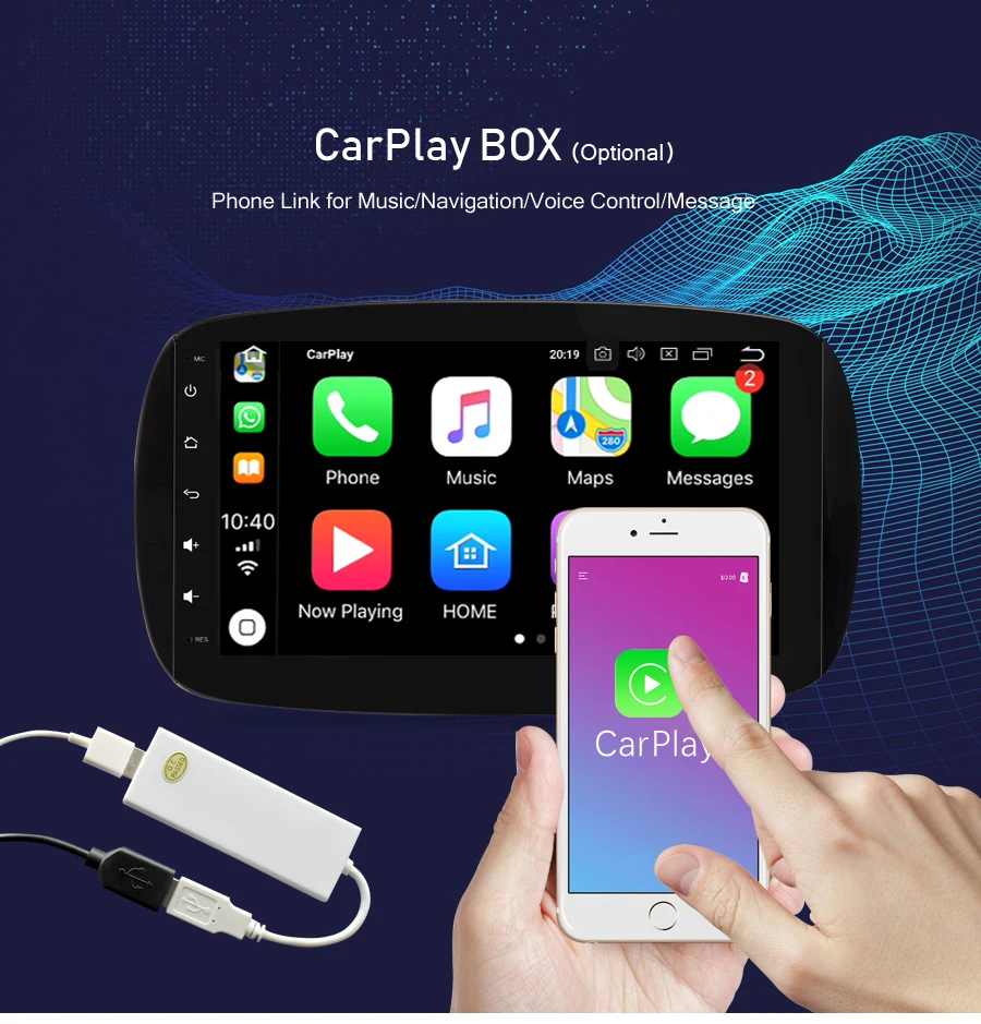 Best Android 9.0 Car Radio Multimedia For Mercedes Benz Smart Fortwo C453 A453 W453 2015-2018 DVD Player GPS Navigation Video Stereo 6