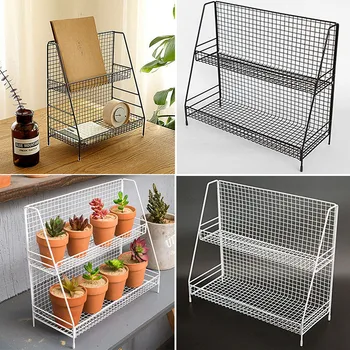 

Multifunctional Iron Makeup Storage Shelf Rack 2 Layers Home Kitchen Organizer For Cosmetics Kitchen Bathroom Storage