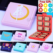 Cute Game Card Case for Nintendoswitch Animal Crossing New Horizons SD Cards NS Pink Shell Storage Box for Nintendo Switch/Lite
