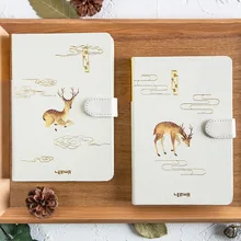 LEnWA канцелярские товары, простой ретро блокнот с магнитной защелкой и покрытием сбоку, креативный ТОЛСТЫЙ цветной блокнот