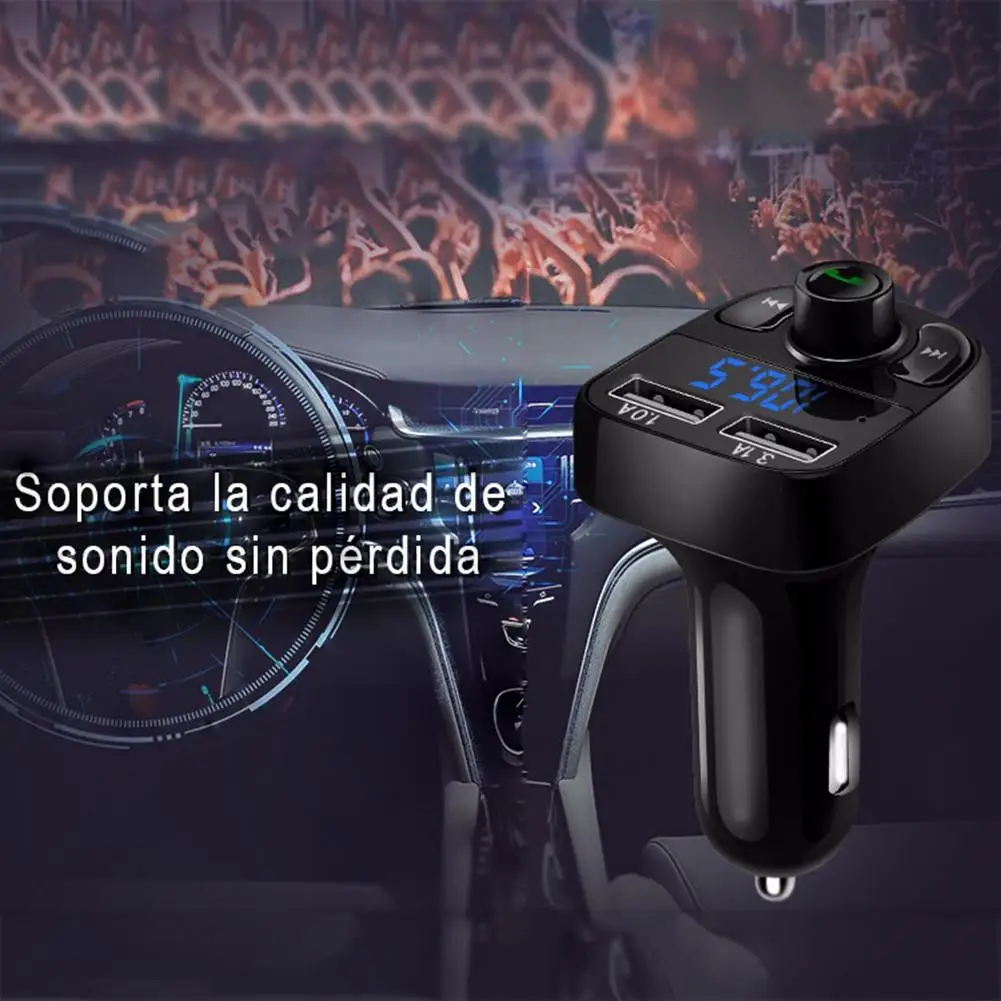 Беспроводной комплект громкой связи для автомобиля, Bluetooth, fm-передатчик, Автомобильный MP3-плеер, 3.1A, быстрая зарядка, двойное зарядное устройство USB, поддержка