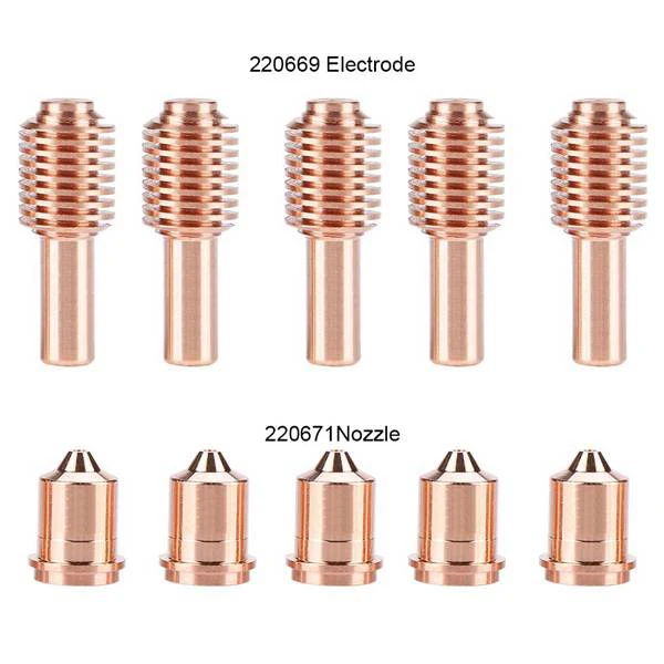 20 шт(Насадка 220671+ электрод 220669) 45А расходные материалы для плазменной резки, T45V/T45M фонарь/инструмент(PMX45
