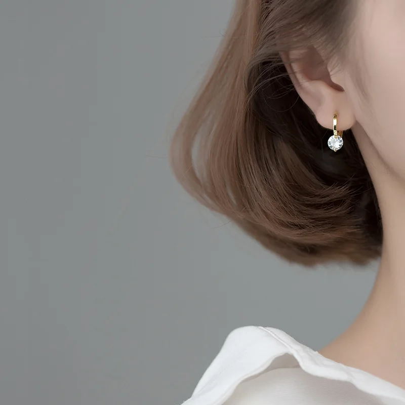 silver geometric earrings