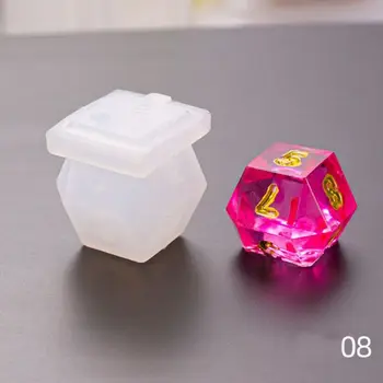 

DIY Crystal Epoxy Mold Dice Fillet Shape Multi-spec Digital Game Silicone Mould