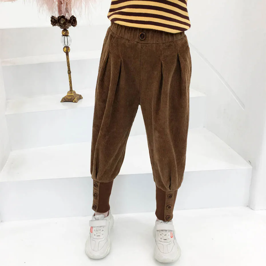New Girls Pants Thick Corduroy Trousers Beam Foot For Children Autumn Fashion Clothes 6 8 10 12 14 Year |