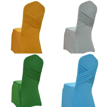 

Lychee Back Cross Chair Cover Solid Color Stretch Elastic Dining Seat Cover Chair Cover for Banquet Wedding Restaurant Hotel
