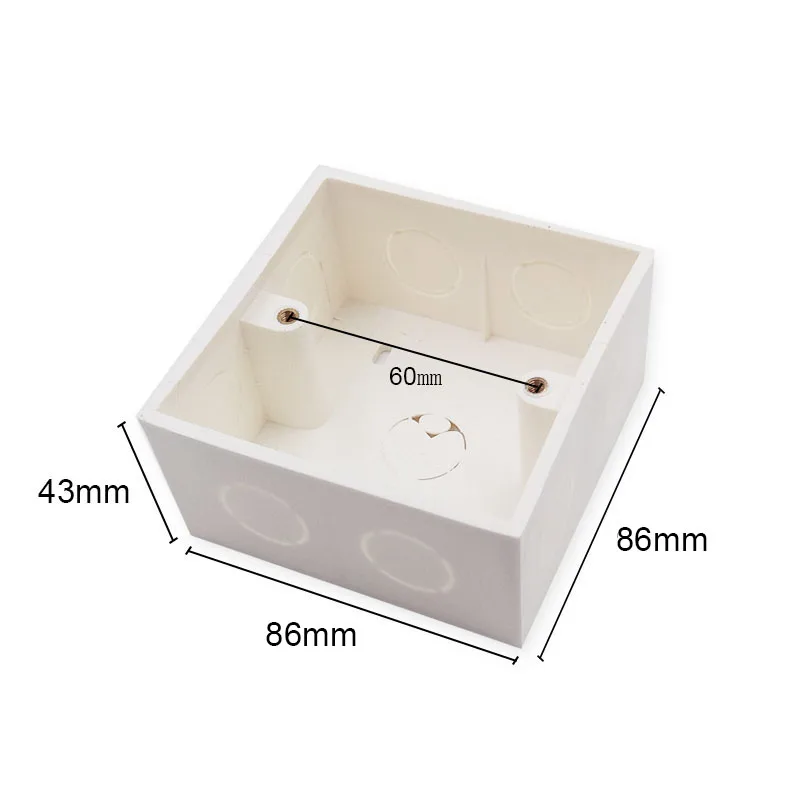 

High Quality External Mounting Wall Mount Switch Junction Box 86*86*43mm Thickened for 86 Type Standard Switches and Sockets