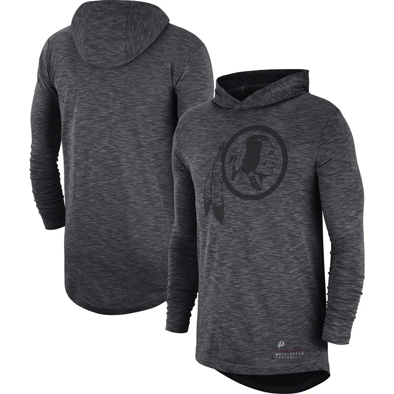 Теннесси Американский футбол толстовка Titans Heathered Charcoal Fan gear тональная толстовка с капюшоном и длинным рукавом - Цвет: 1
