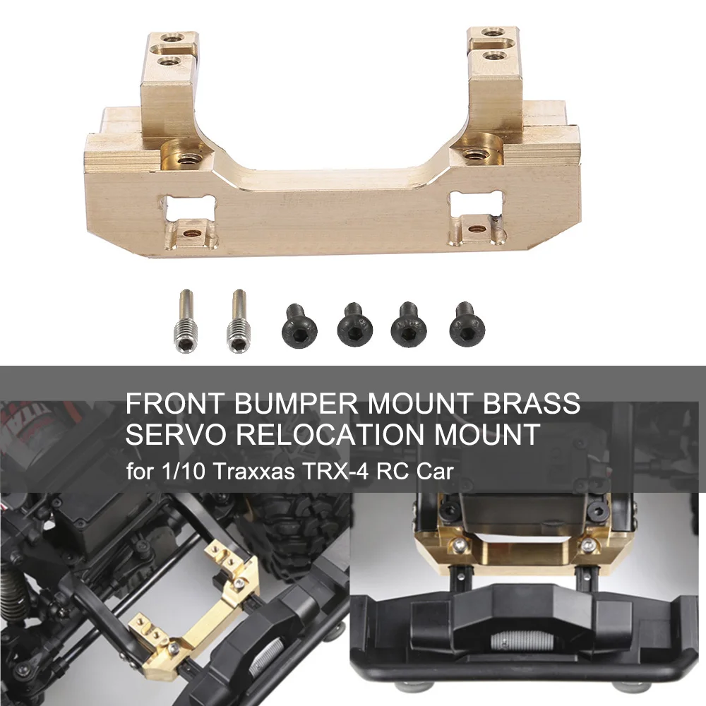 

Front Bumper Mount Brass Material Servo Relocation Mount RC Car Spare Parts for 1/10 Traxxas TRX-4 RC Car