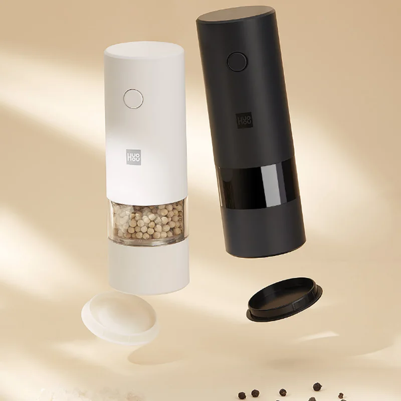 Huohou Electric Automatic Mill Pepper and Salt Grinder LED Light 5 Modes Peper Spice Grain Porcelain Grinding Core Kitchen | Электроника