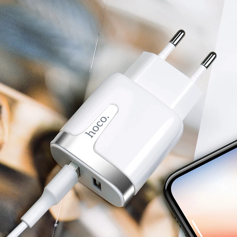 HOCO C64A 21 шт./лот 5 в 2.1A USB зарядное устройство для iPhone 11 Xs Max ЕС вилка настенное зарядное устройство адаптер для samsung Xiaomi huawei