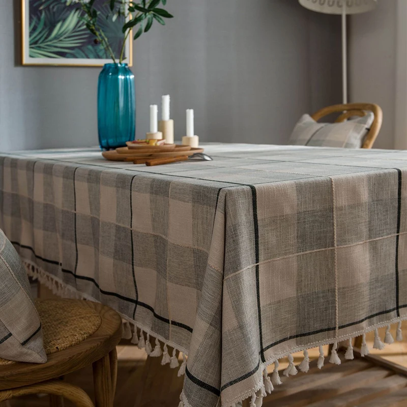

Tablecloth For Dinner Rectangular Tablecloth With Tassel Home Kitchen Decor Linen Table Cover Dot Party Manteles